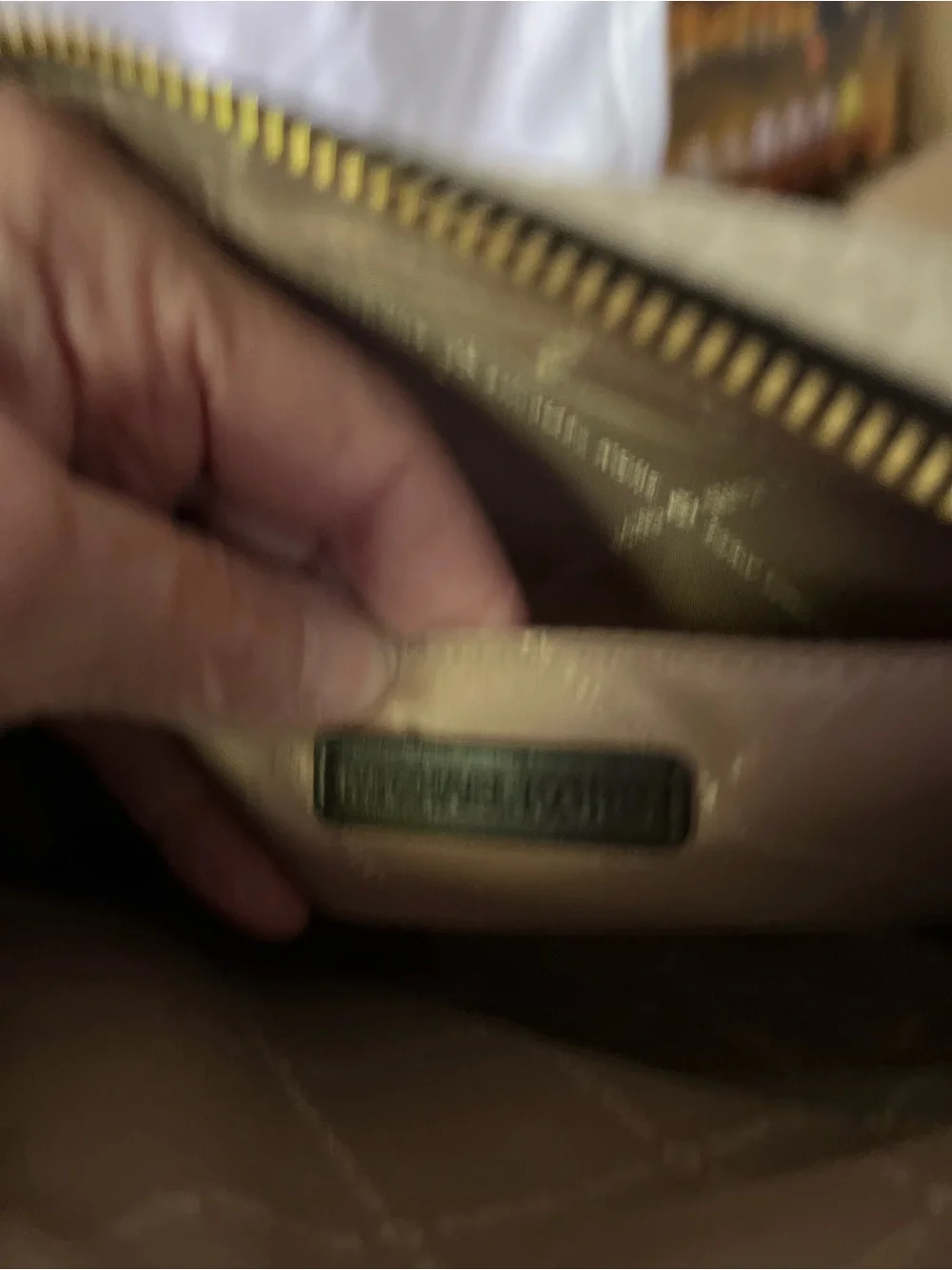 Michael Kors Brown and Black Signature Crossbody with Gold Chain
